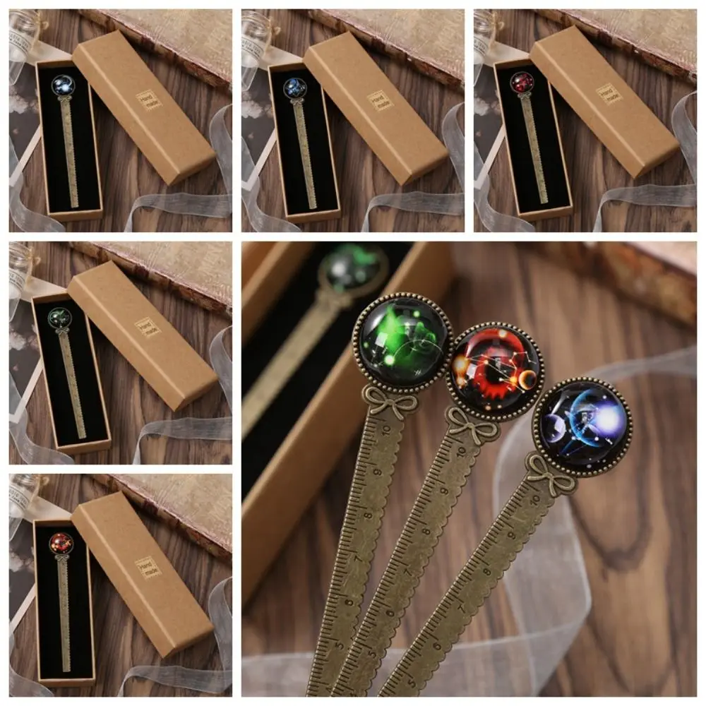 Gemstone Inlaid Twelve Constellation Bookmark Pagination Mark Good Luck Reading Ruler Bookmark Book Paginator Book Clip