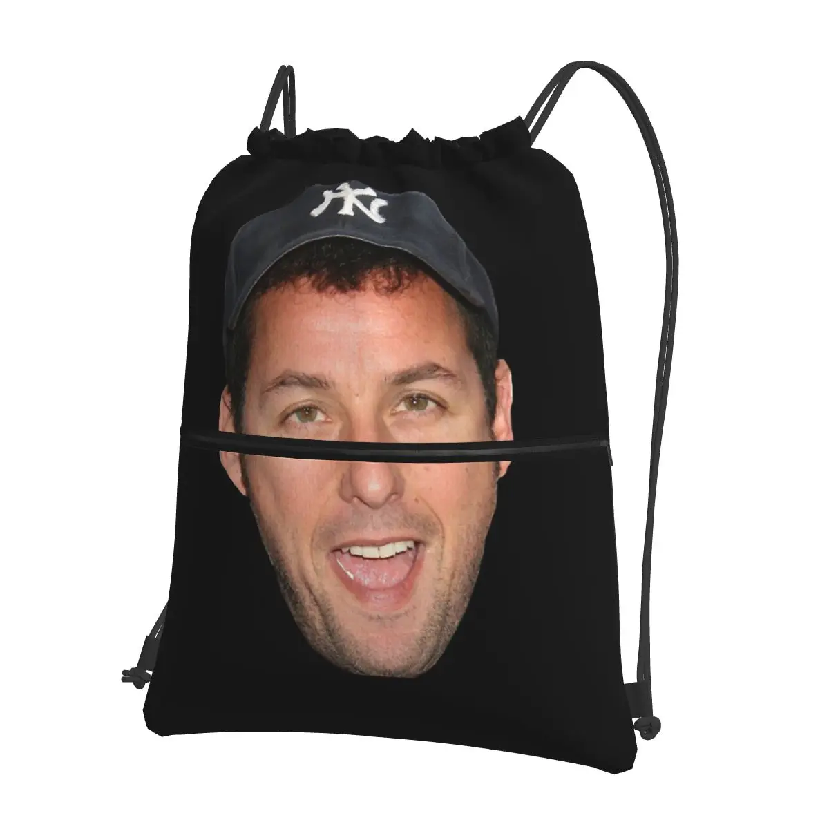 The Face Meme Adam Sandler Smile Amazing Poster Backpacks Portable Drawstring Bags Sports Bag Book Bags for Travel Students
