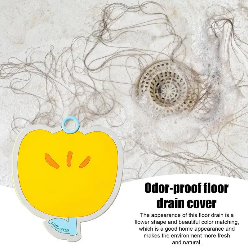 Drain Covers For Shower To Catch Hair Flat Bathtub Drain Cover Flower Design Anti-Odor Anti-blocking Bathroom Tub Cover For