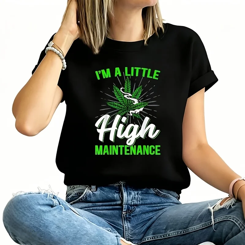 I'M a Little High Maintenance Women's Plus Size T-Shirt 100% Cotton 220g