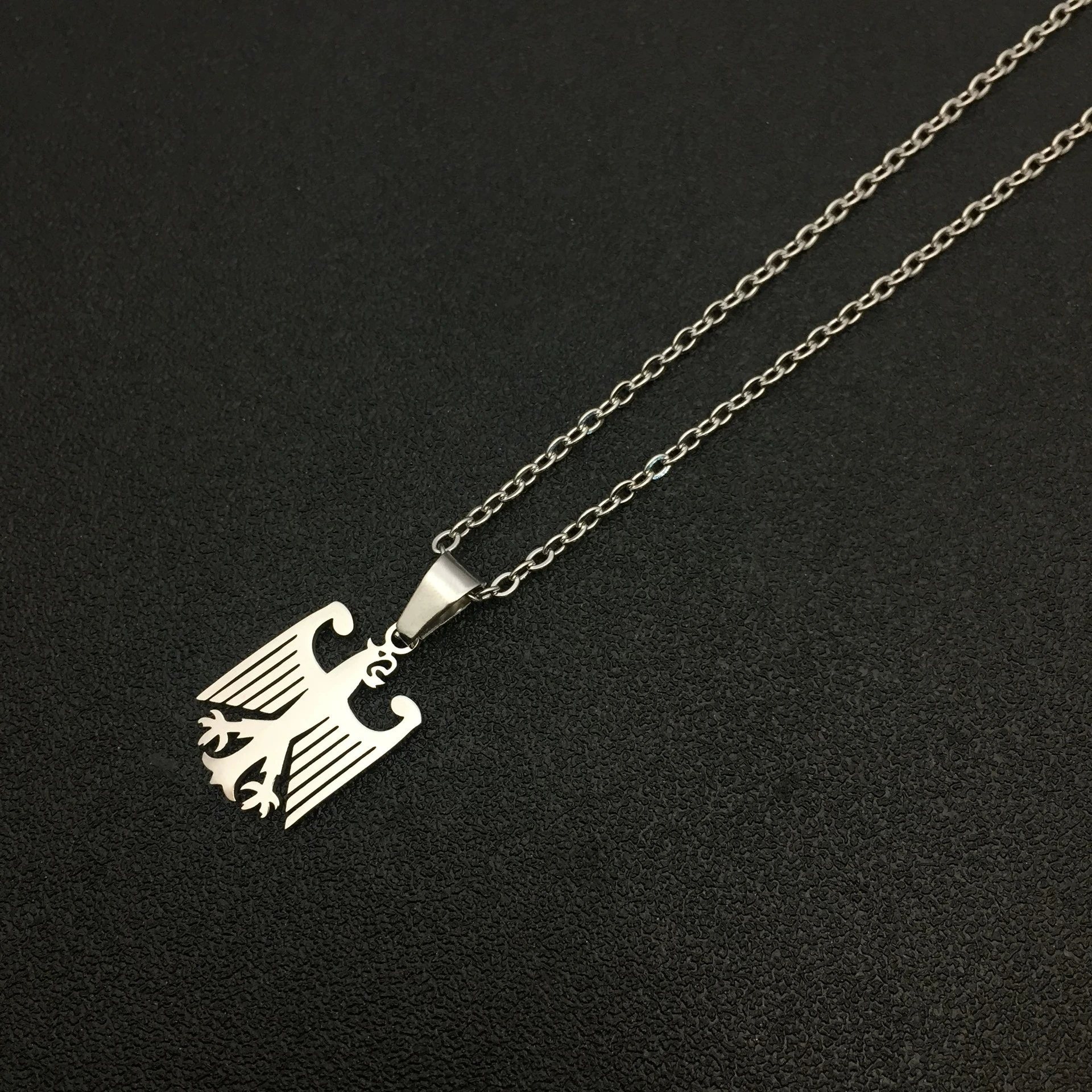 2025 Trendy US EU Hot Sale Stainless Steel Germany Eagle Pendant Necklace Unisex Couple Ethnic Style Patriotic Jewelry Gift