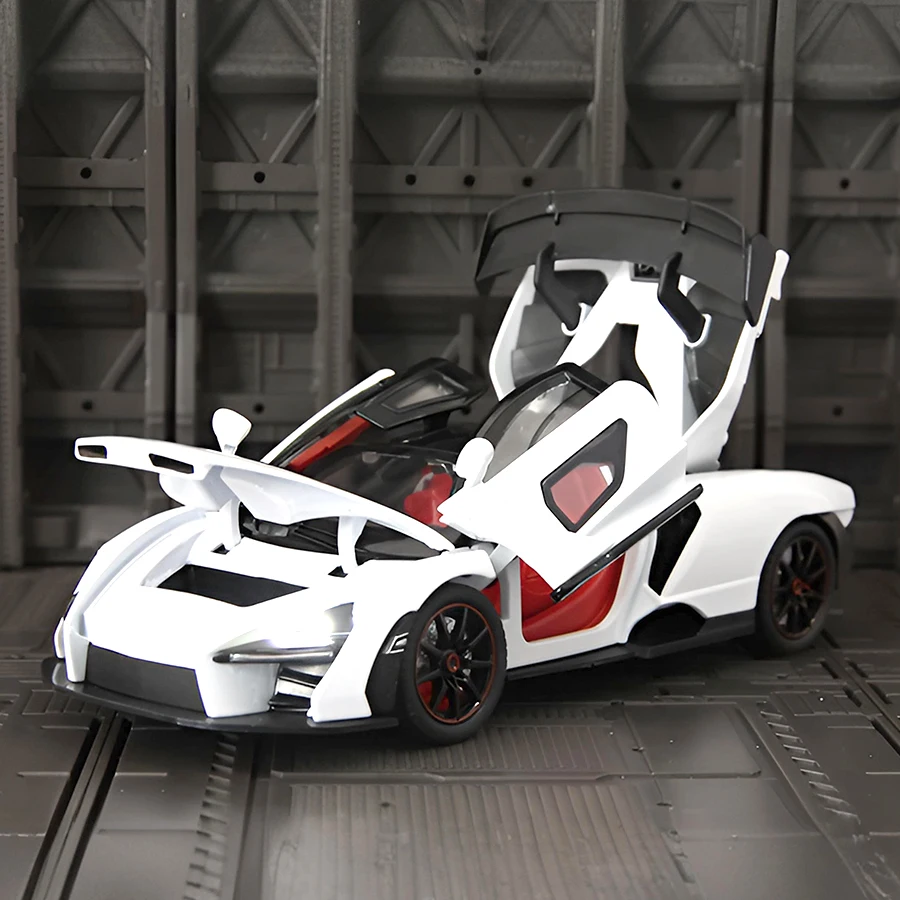 1:24 McLaren Senna alloy car model acousto-optic steering shock absorber doors and the front hood and trunk door can be opened