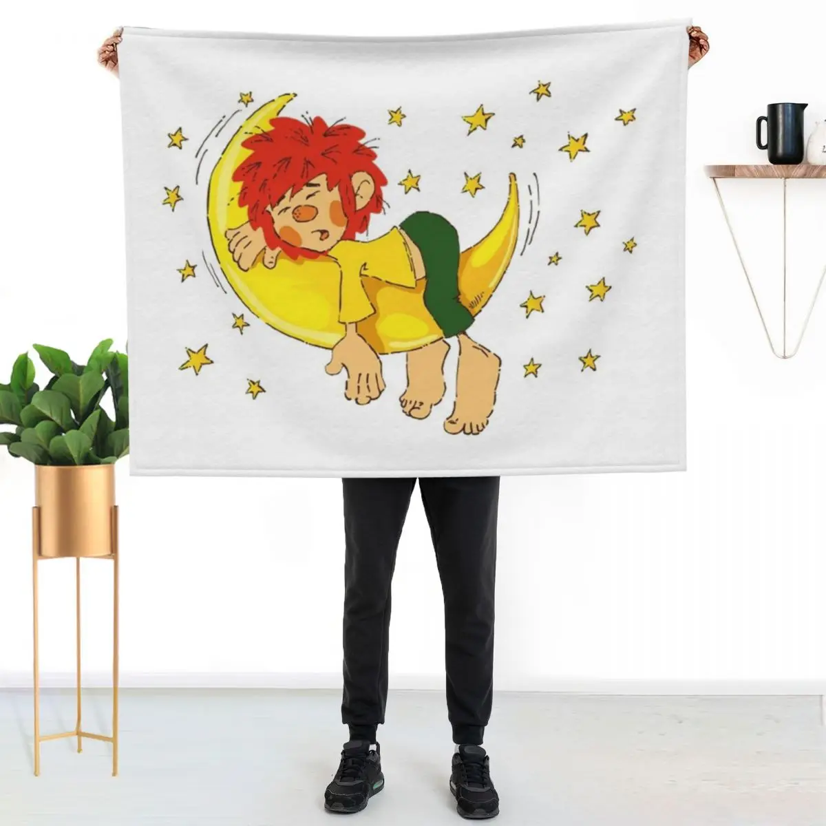 Pumuckl und die gelben Sterne Throw Blanket Hair Large halloween Bed linens blankets ands Soft Big Blankets