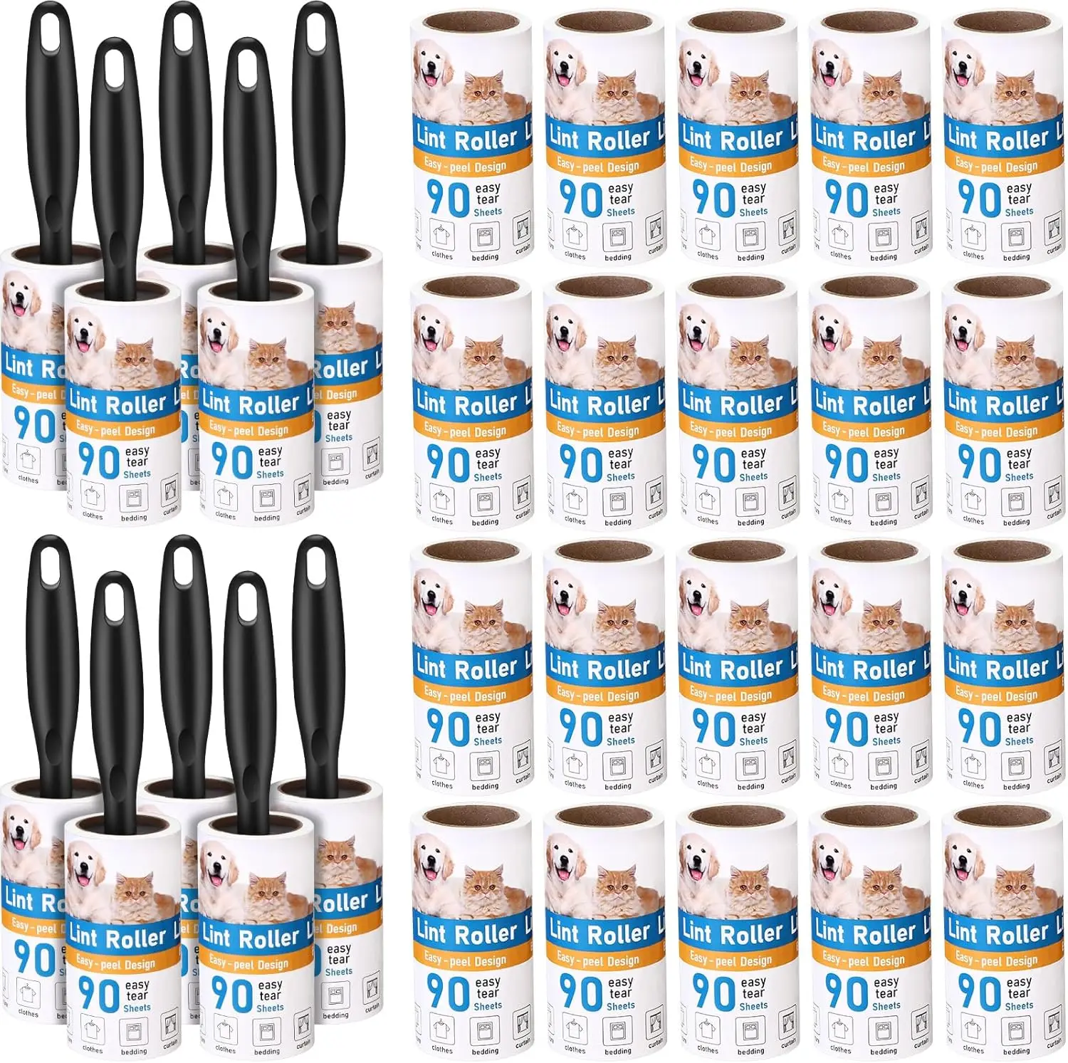 

2700 Sheets Lint Rollers for Pet Hair Extra Sticky Portable Lint Remover Brush Roller with 10 Handles
