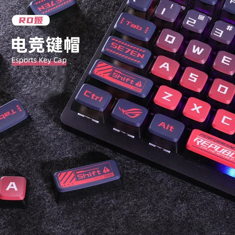 RO Anime Keycaps Set PBT Keyboard Keycaps Customized ASA Profile Pudding Key Caps for Mechanical Keyboard Accessories 115key