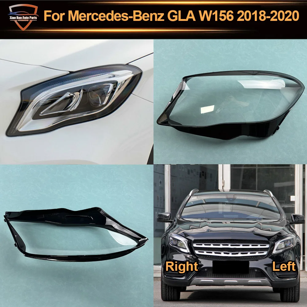 

Для Mercedes-Benz GLA W156 GLA200 GLA220 GLA260 2018 2019 2020: Прозрачный корпус фары, крышка передней фары, защитная линза