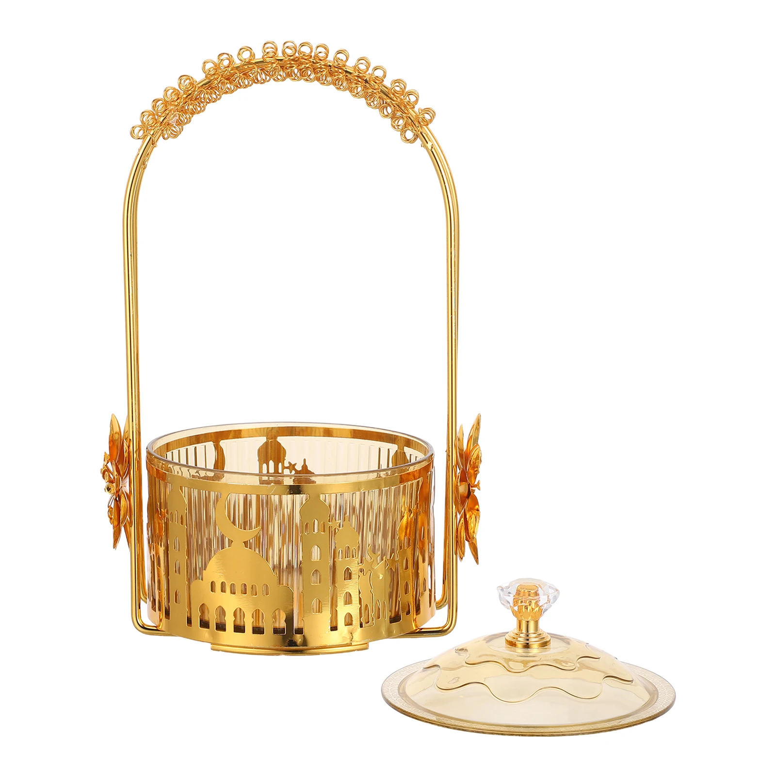 

Eid Mubarak Ramadan Serving Tray Candy Dish Arabic Snack Plate with Lid Middle Eastern Islamic Table Decor Ramadan Treat