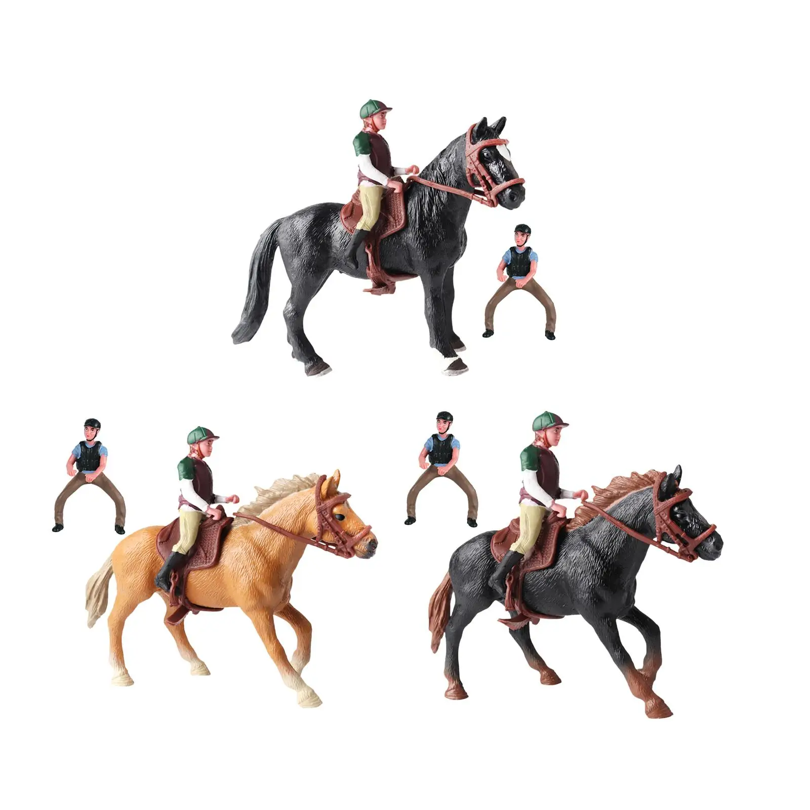 

Horse Figure with Rider Desktop Decor Decorative Ornament Playset Role Playing Educational Toy for Ages 3+ Party Favors Gifts