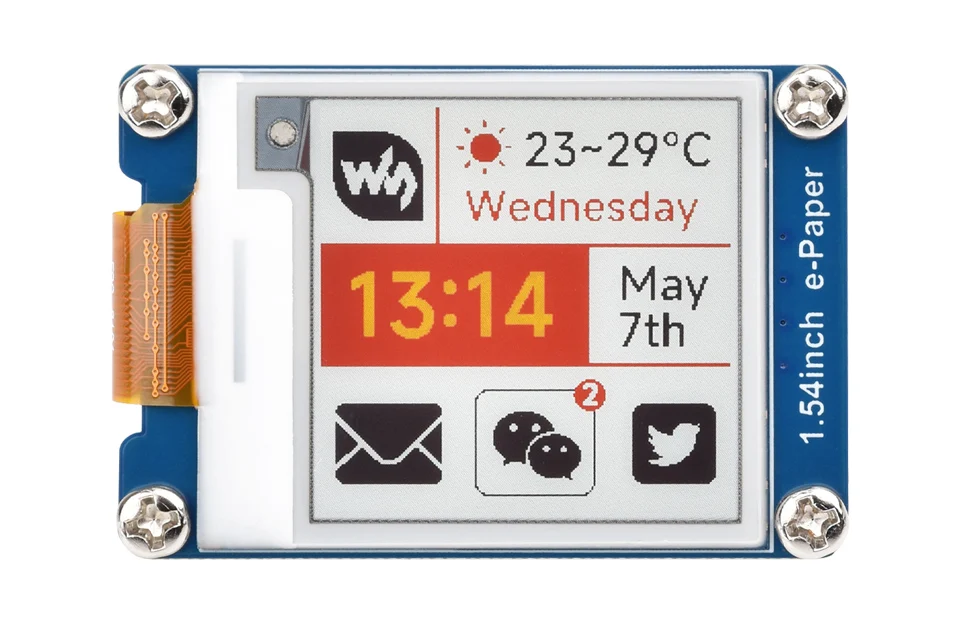 1.54inch e-Paper Module (G), e-ink display, 200x200, Red/Yellow/Black/White, SPI Interface,paper-like effect without electricity