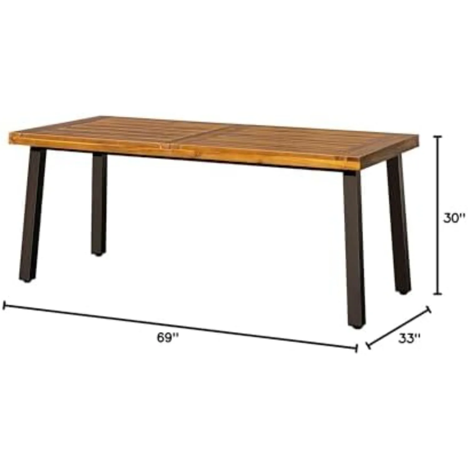 6 Person Acacia Wood Dining Table for Kitchen,Natural | Farmhouse Kitchen Table for 6 for Indoor Outdoor Mesa De Comedor