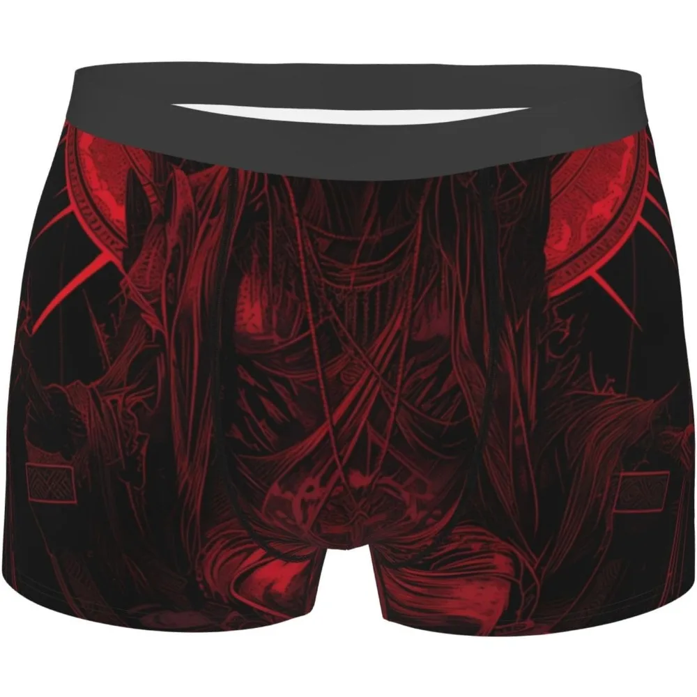 

Red Gothic Skeleton Throne Print Underwear For Men Comfy Cozy Holiday Boxer Briefs
