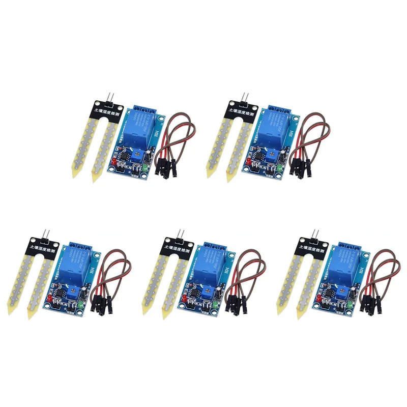 A25P 5X DC 12V Sensor de umidade do solo Módulo de controle de relé rega automática do interruptor de partida de umidade