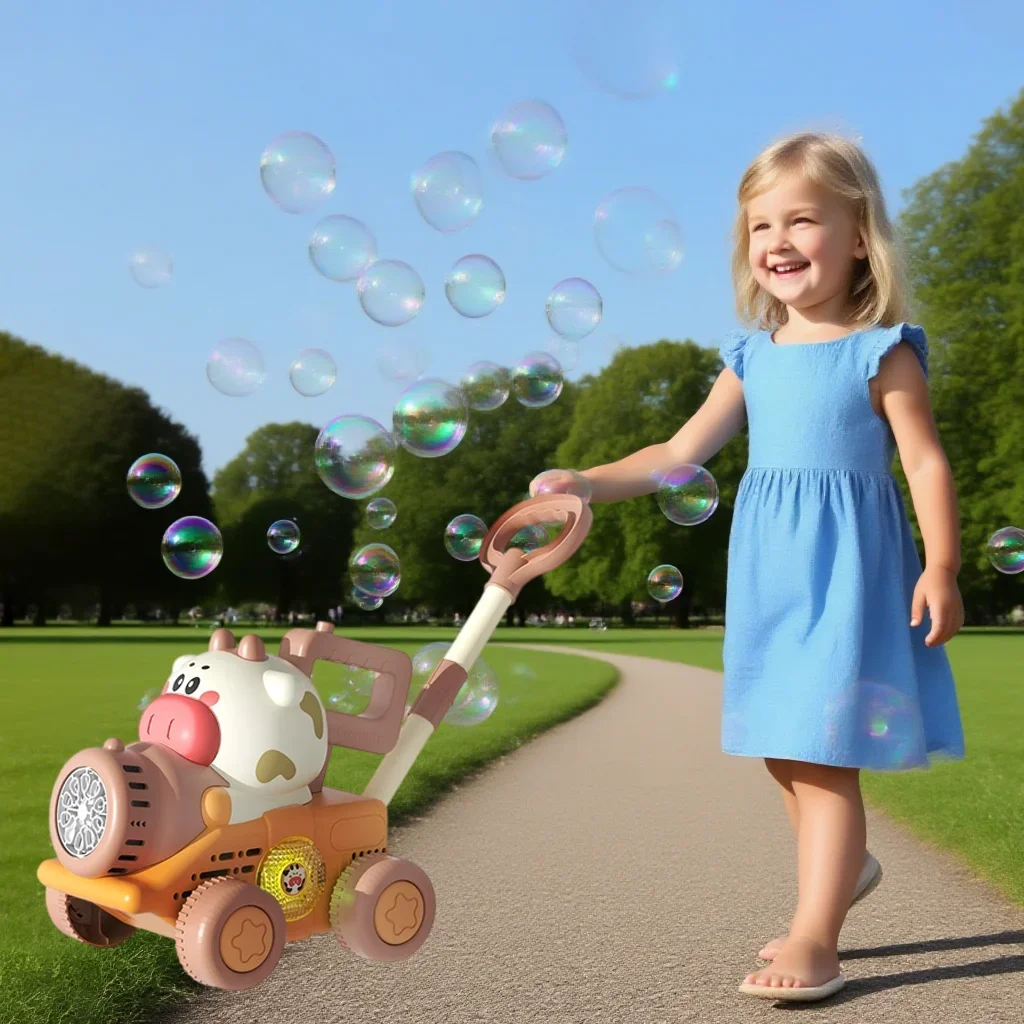 トロリーバブルマシンガンカート漫画動物車電動自動シャボン玉車屋外パーティーゲーム子供のおもちゃ