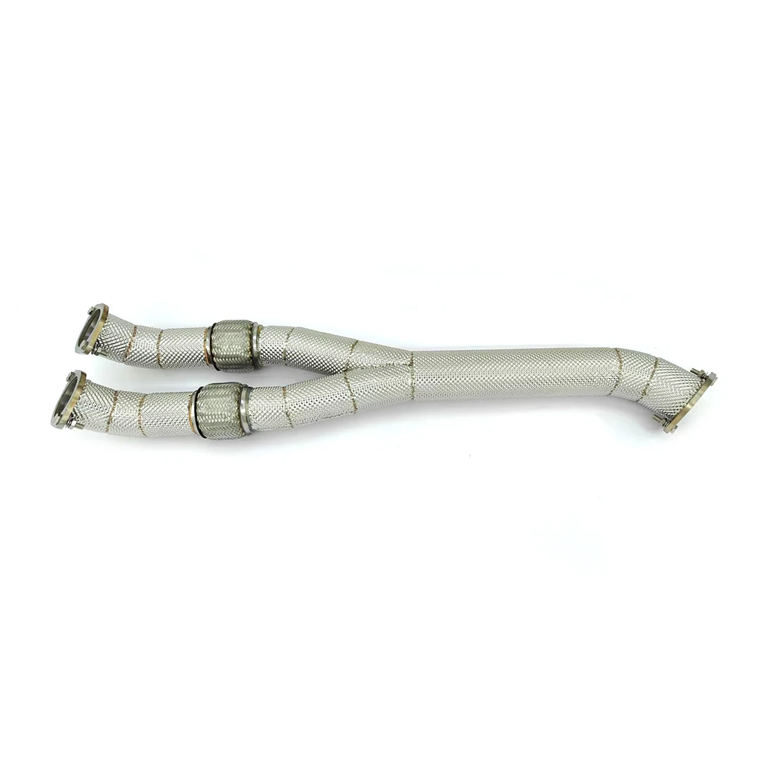 High Quality  GTR Center Pipe For Nissan GTR R35 3.8T V6 Performance Exhaust Y Pipe 89mm Midpipe Front Pipe With Heat Shield