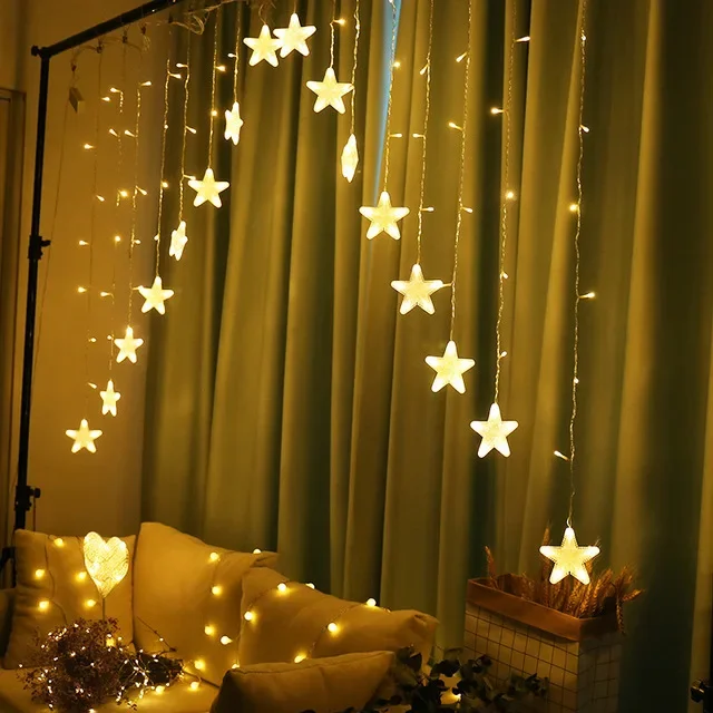 300cm Lights 220V Star LED Curtain String Lighting for Home Bedroom Wedding Garland Party Decoration