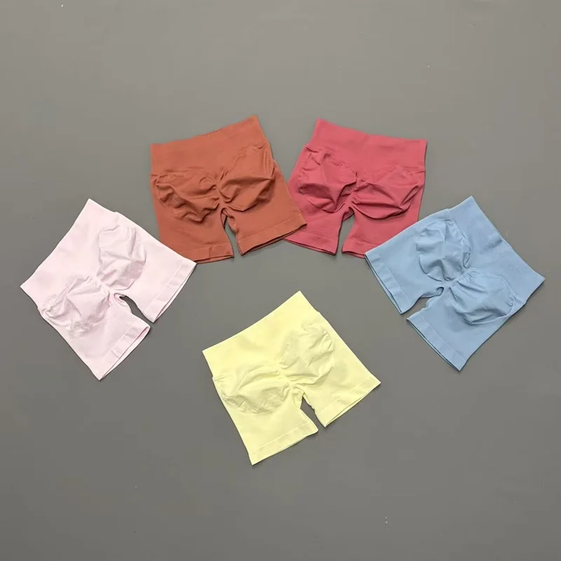 HISTELLO Gym Shorts Low Rise Sexy Tight Seamless Butt Lifting High Stretch Quick Dry Sports Running Yoga Workout Fitness Shorts