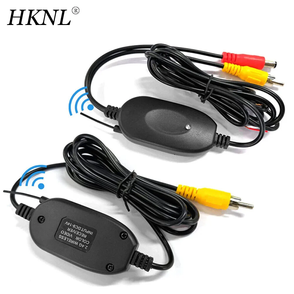 

HKNL 2.4GHz Wireless RCA Video Transmitter and Receiver DVD AV 12V Car reverse Camera Monitor FM for BMW Mercedes-Benz VW