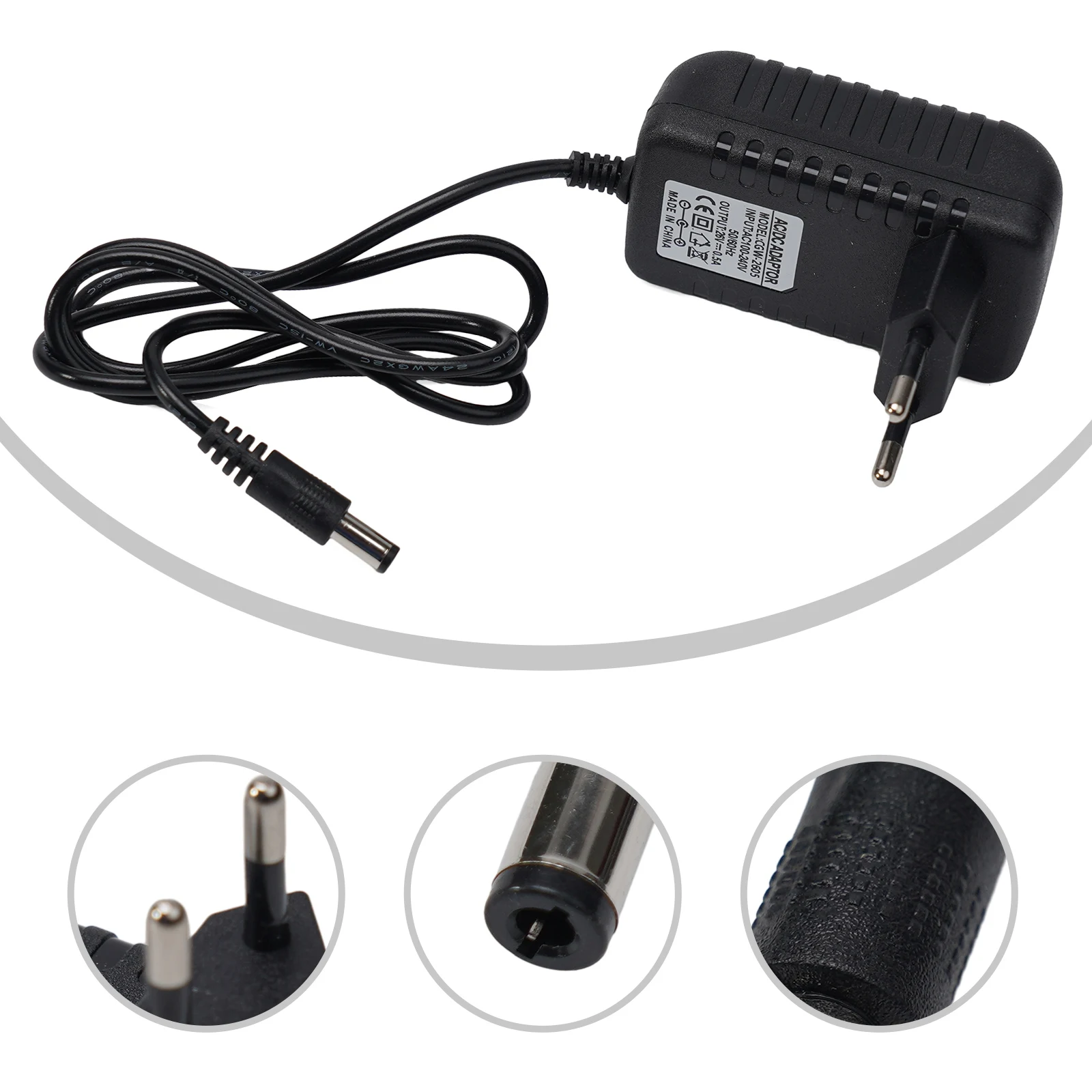 1pc Eu Charger Brand New High Quality DC 26V 0.6A 15.6W 100-240V AC 5.5x2.1mm Connector Black For Grundig VCP3830 Cable