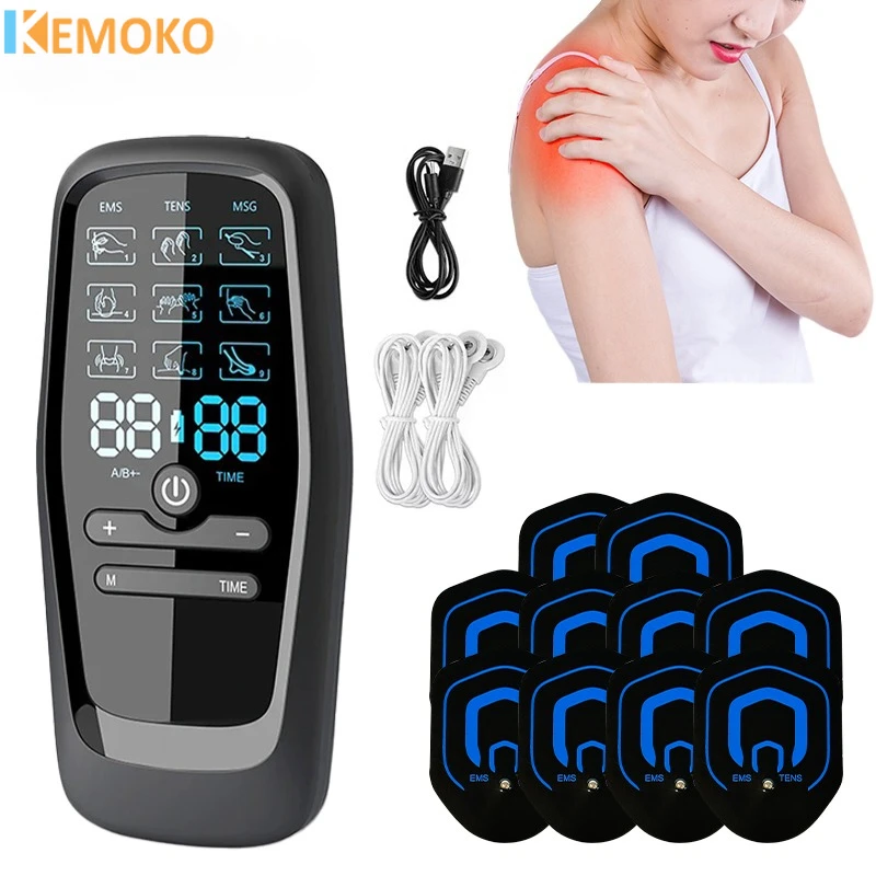 

Electric EMS Muscle Massage Stimulator Low Frequency Instrument Back Cervical Calf Neck Body Massager Patches Pain Joints Device