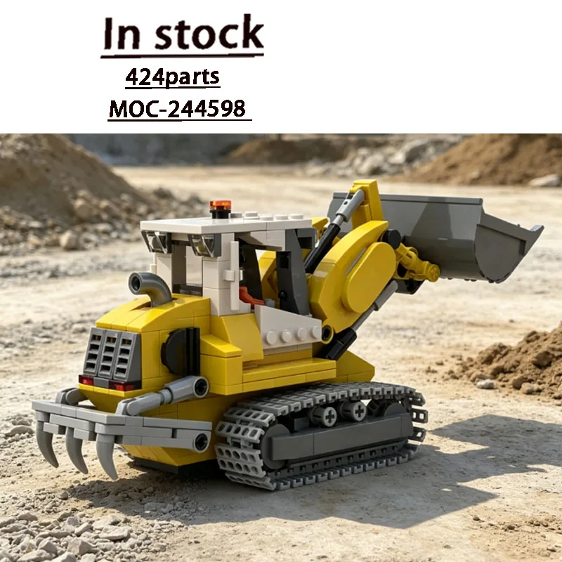 MOC-244598 City Farm Agricultural Bulldozer Building Block Set, 424 Pieces, MOC Creative Boys' Children's Birthday Toy Gift