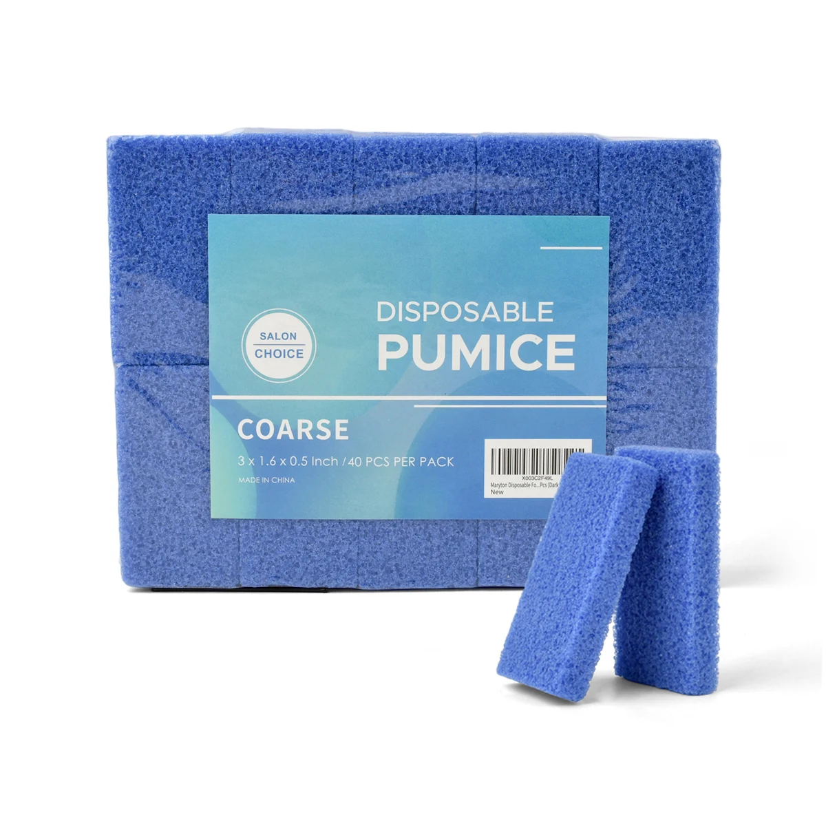 แผ่นภูเขาไฟแบบใช้แล้วทิ้ง 40 ชิ้นและตะไบเล็บสีขาว 50 ชิ้น 80/100 กรวดสําหรับการดูแลเท้า