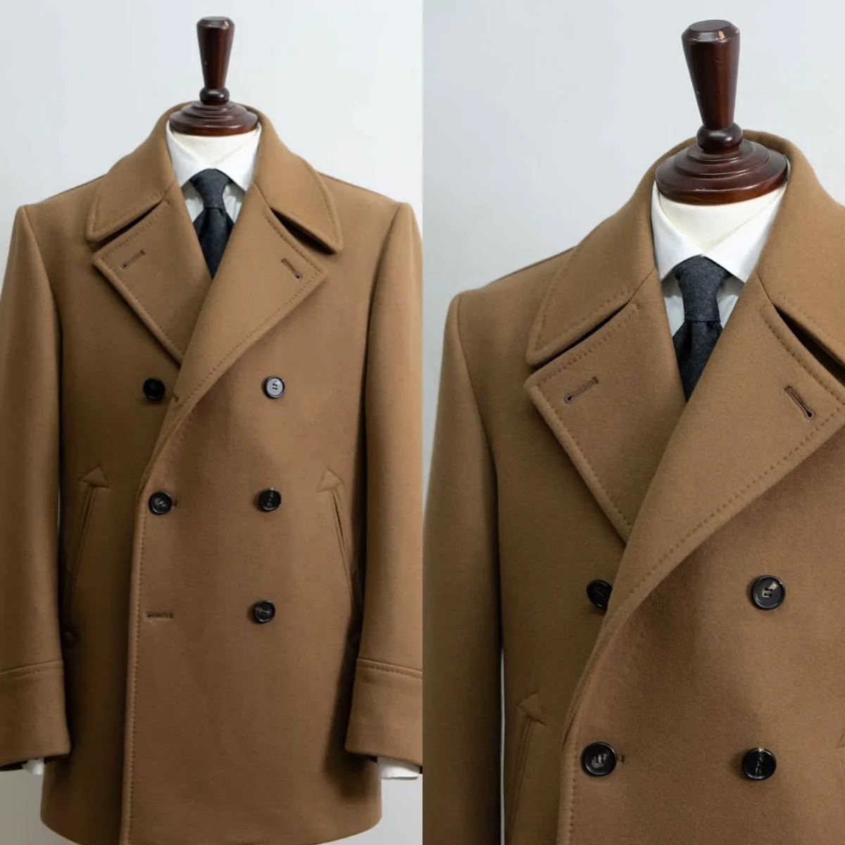 

Casual One Piece Double Breasted Long Wool Blend Coat Short Trench Autumn Winter Overcoat Customized Blazers
