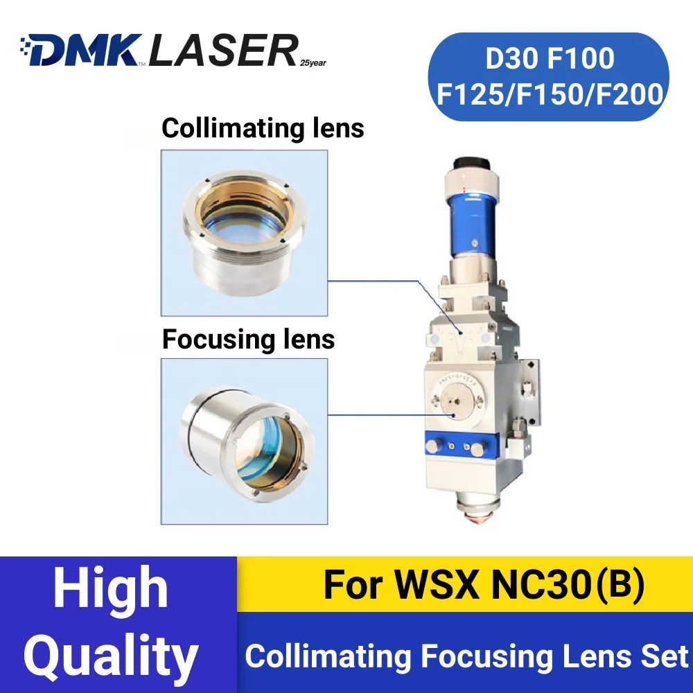 DMK WSX NC30(B)  Laser Focusing Collimator lenes set D30 F125 F150 F200mm with Lens Holder 4kW for WSX Laser Cutting Head NC30B