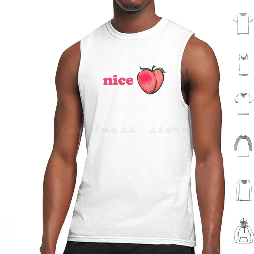 Peach-Nice Booty Tank Tops Print Cotton Eggplant Eggplant Peach Peach Nice Ass Ass Pride Sexting Adult Saying Dirty