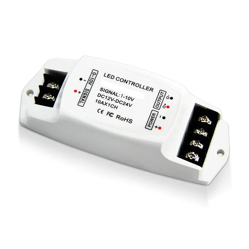 LED dimmen Driver 1-10V signaaldimmercontroller 1-kanaals LED-strip lichthelderheidsaanpassing LED-tape licht Dimmerregeling