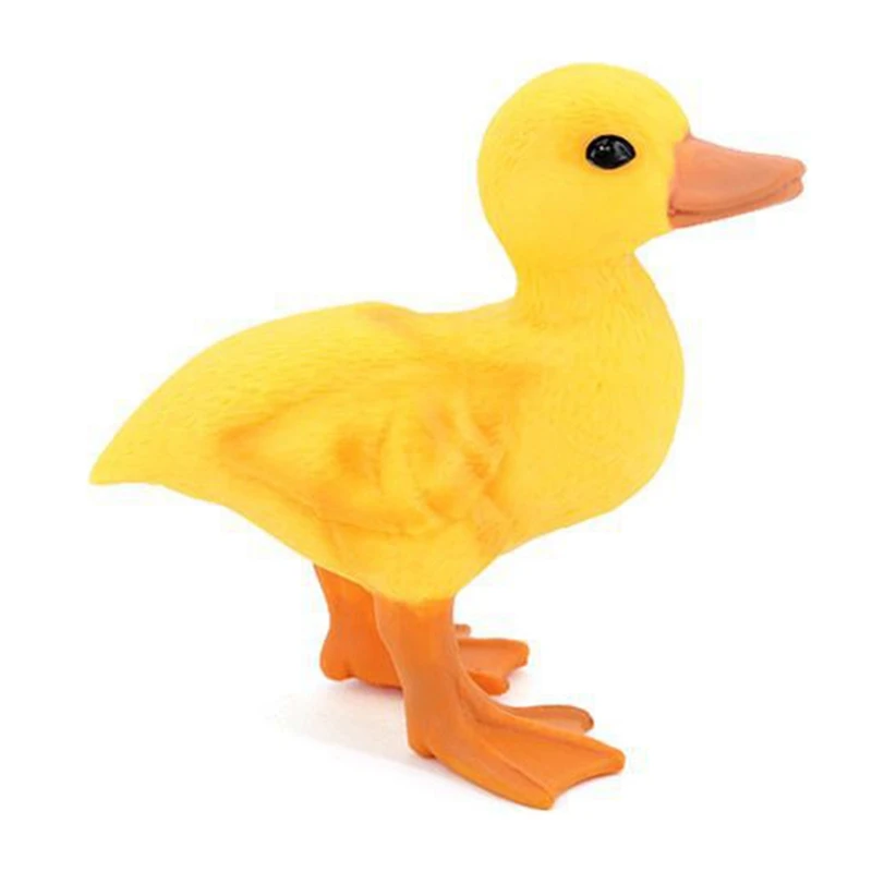 Patung hewan realistis bebek pertanian, mainan figur hewan bebek kecil untuk pesta anak-anak