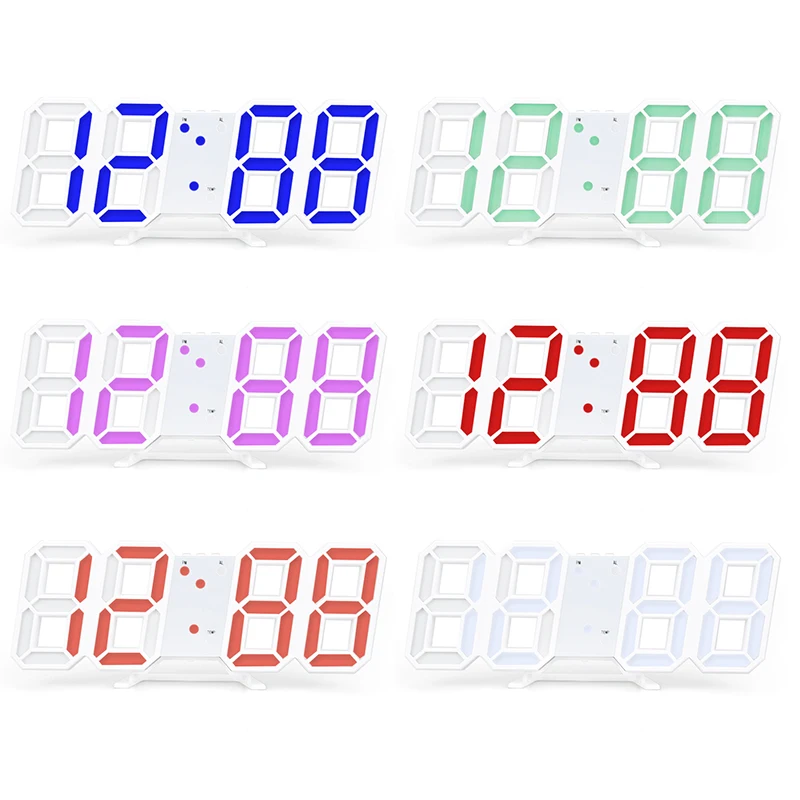 1/2/3SETS Clock Innovative Stylish Sleek Exquisite Functional Revolutionary Wireless 3d Alarm Trendy 3d Convenient Unique