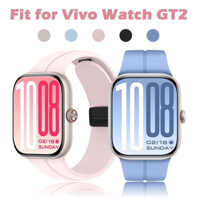 

Силиконовый ремешок для Vivo Watch GT2 Sport, дышащий сменный аксессуар Correa с магнитной пряжкой для IQOO Watch GT2