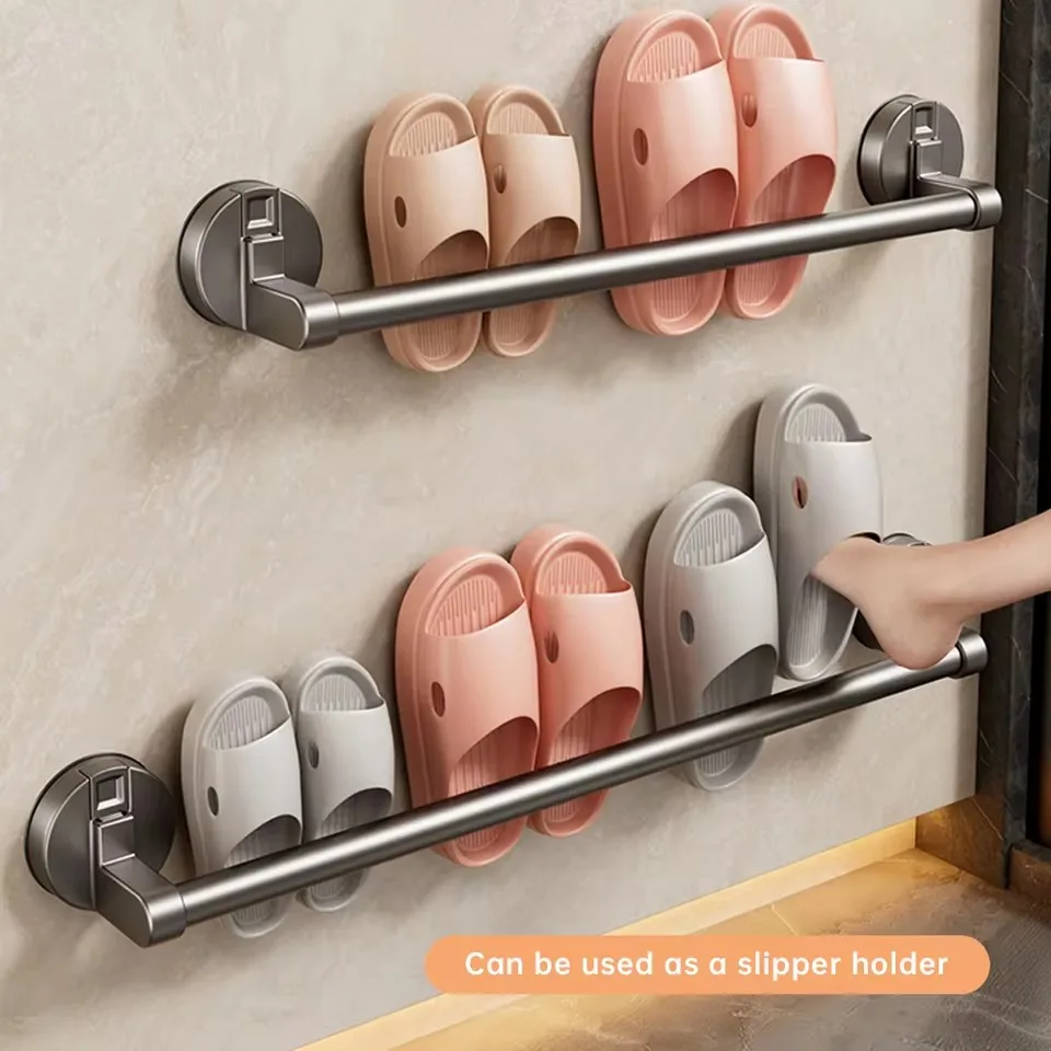 

Bathroom Slipper Rack No Punching Wall Mounted Slipper Storage Rack Bedroom Shower Room Bath Slippers Hanger Babouche Organizer