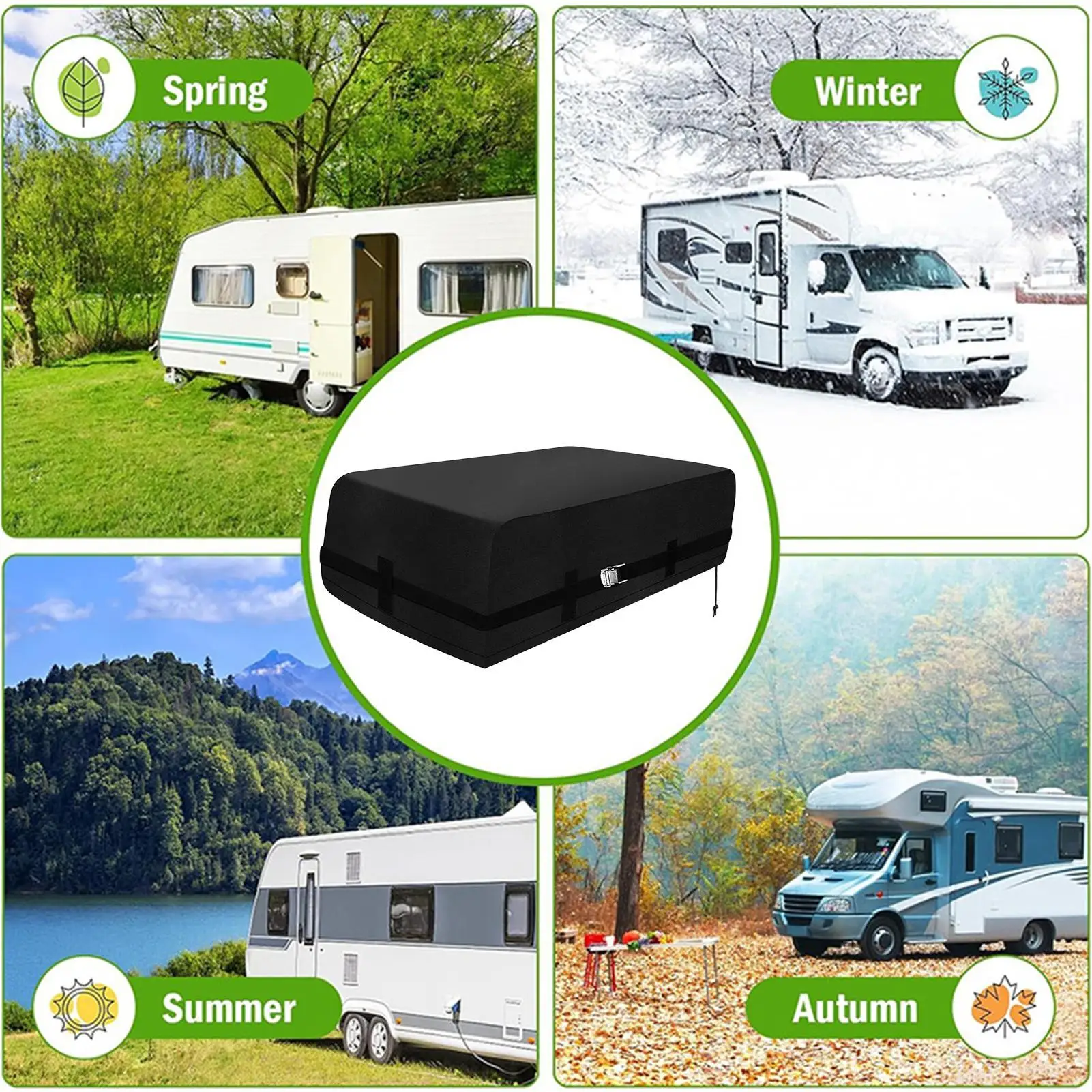 

RV Air Conditioner Cover Waterproof Oxford Cloth Motorhome Accessories Trailer AC Covers for RV Roof Unit Outdoor Travel