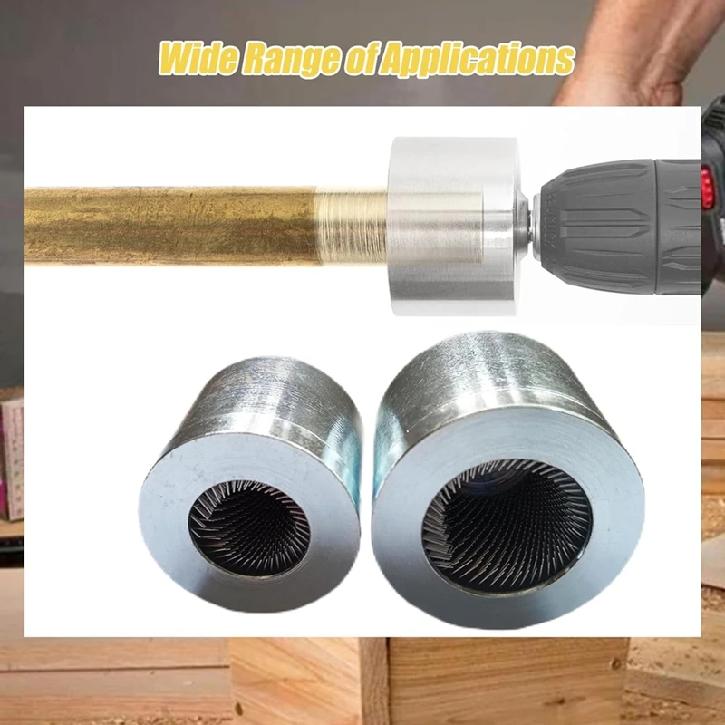 Paquete de 2 cepillos de limpieza de tubos de cobre, cepillo de limpieza de tubos HVAC completamente de Metal para potencia de taladro, vástago de 1/4 pulgadas (1/2 pulgadas y 3/4 pulgadas)