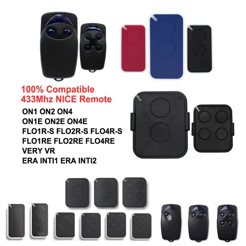 NICE ERA FLORE FLO2RE FLO4RE NICE FLORS FLO2RS FLO4RS NICE INTI2 433.92MHz 롤링 코드 범용 차고 문 리모컨