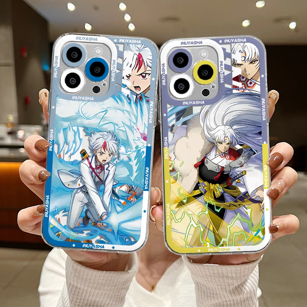 Japanese Hot Anime Inuyasha Phone Case For iPhone 15 14 13 12 11 Mini Pro Max X XR XSMax 6S 6 7 8 Plus SE20 Transparent Cover