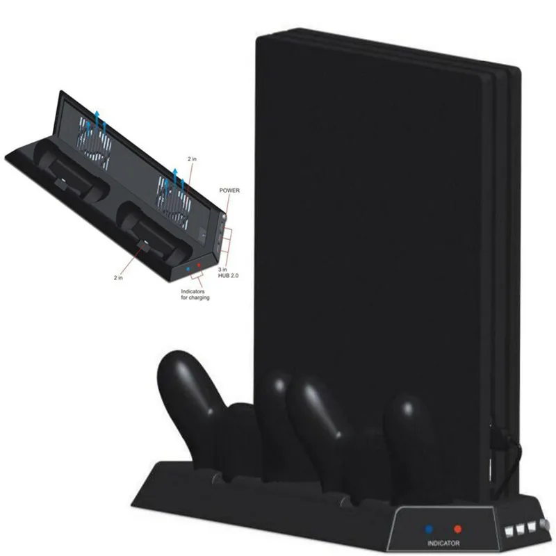 Soporte Vertical para ventilador de refrigeración PS4 Pro V2, Base de estación de carga del controlador para consola Playstation 4 Pro, cargador, soporte para enfriador