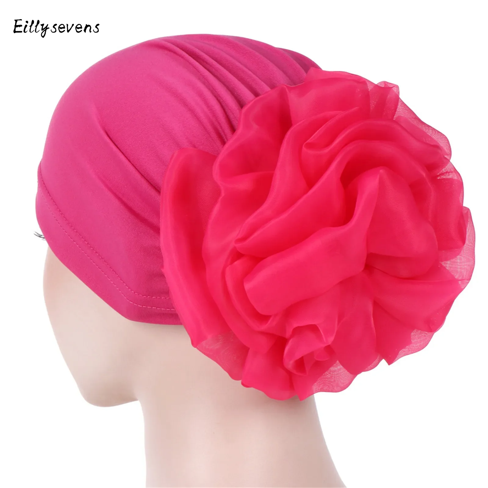 

Fashion Muslim Hijab Caps Back Big Flower Turban Bonnet For Woman Islamic Wrap Head Inner Cap For Hijabs Trendy Headdress