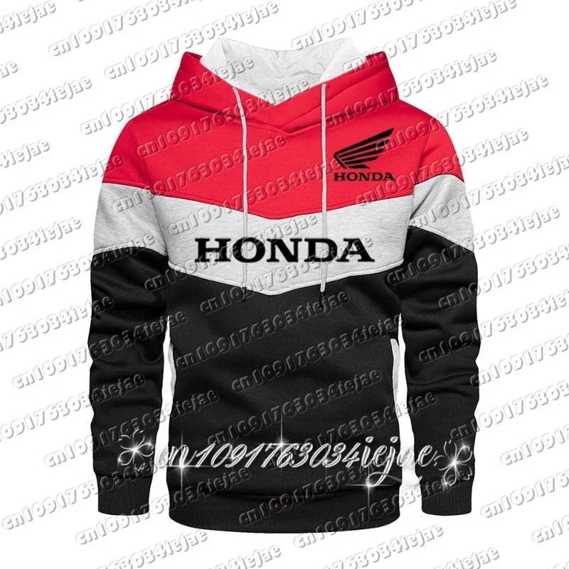 

2026 Honda printed patchwork sweatshirt, autumn/winter men's hooded long-sleeved motorcycle/racing jacket