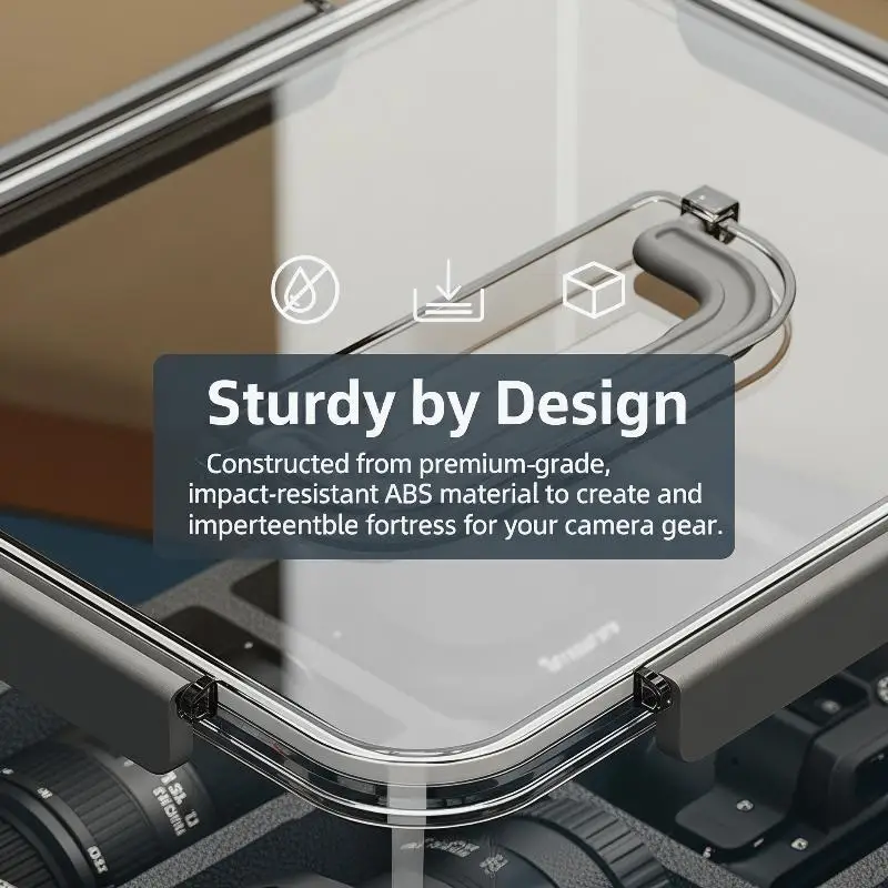 Efficient Camera Storage Box with Transparent Moisture-Proof Design Perfect for Safe Equipment Handling and Organization