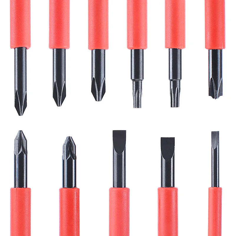 LIDIAO 13PCS Screwdrivers Set Electrician Repair Tool Kit 1000V Changeable Insulated Screwdrivers Set with Magnetic Slotted Bits