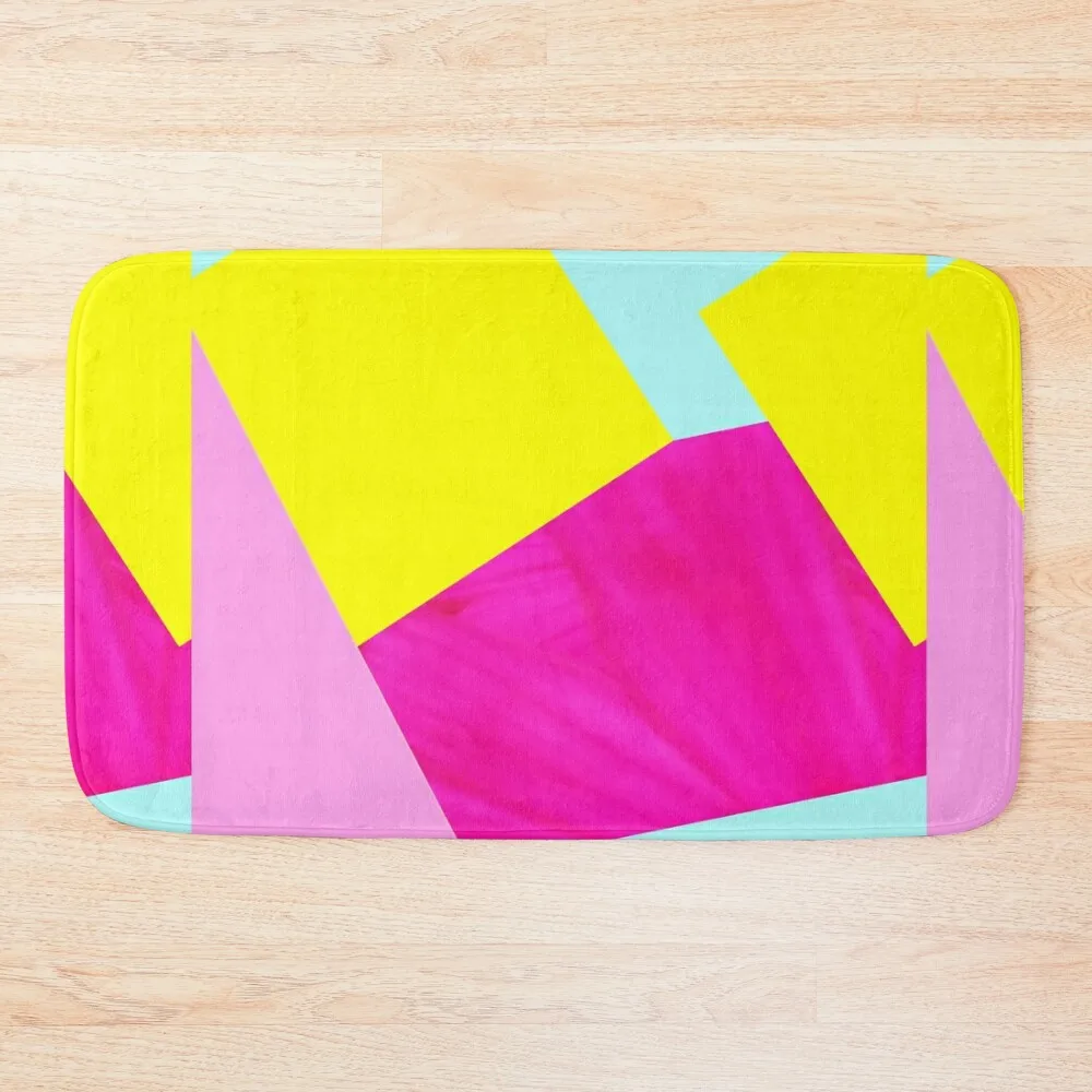 

Neon Pastel Color Blocking Bath Mat Non-Slip Bathroom Mats Bedroom Mat