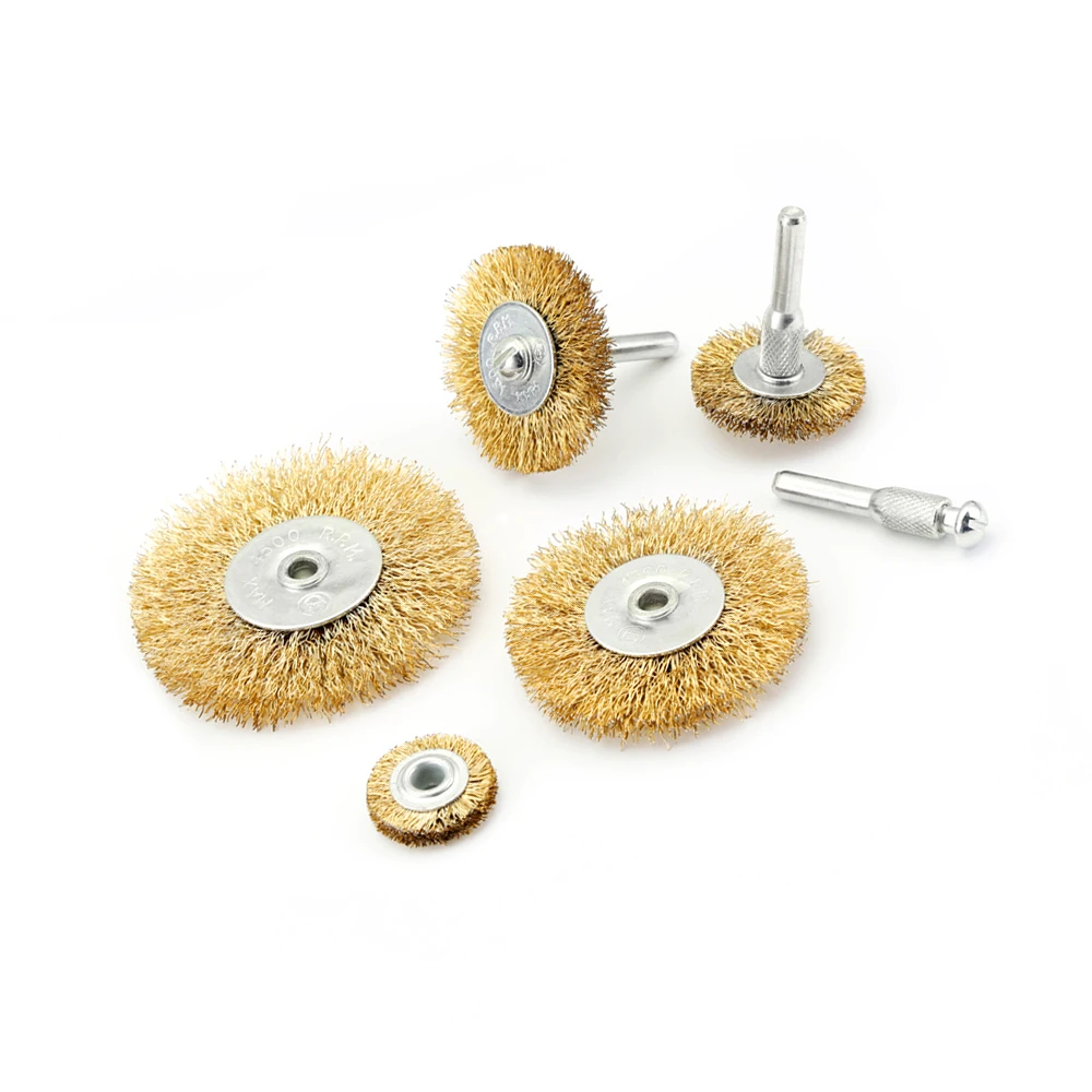 

Drill Steel Wire Wheel Brushes Kit for Wood Grinding Metal Deburring 5 in 1