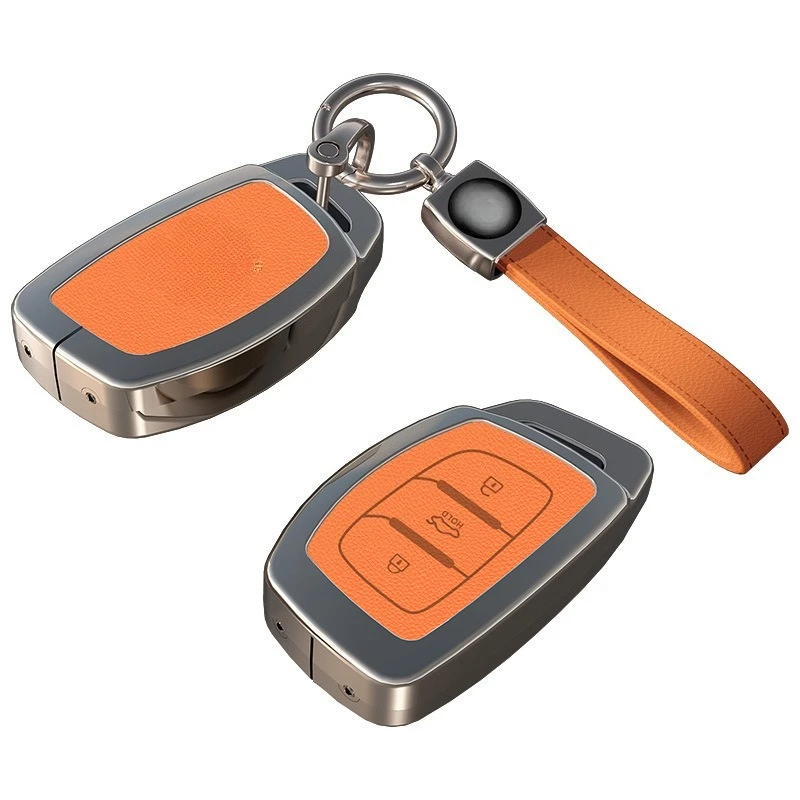 Zinc Alloy Car Key Case Cover Bag Shell Protector Fob Holder for Hyundai Ix35 Elantra Lingdong Mistra Langdong Verna Accessories
