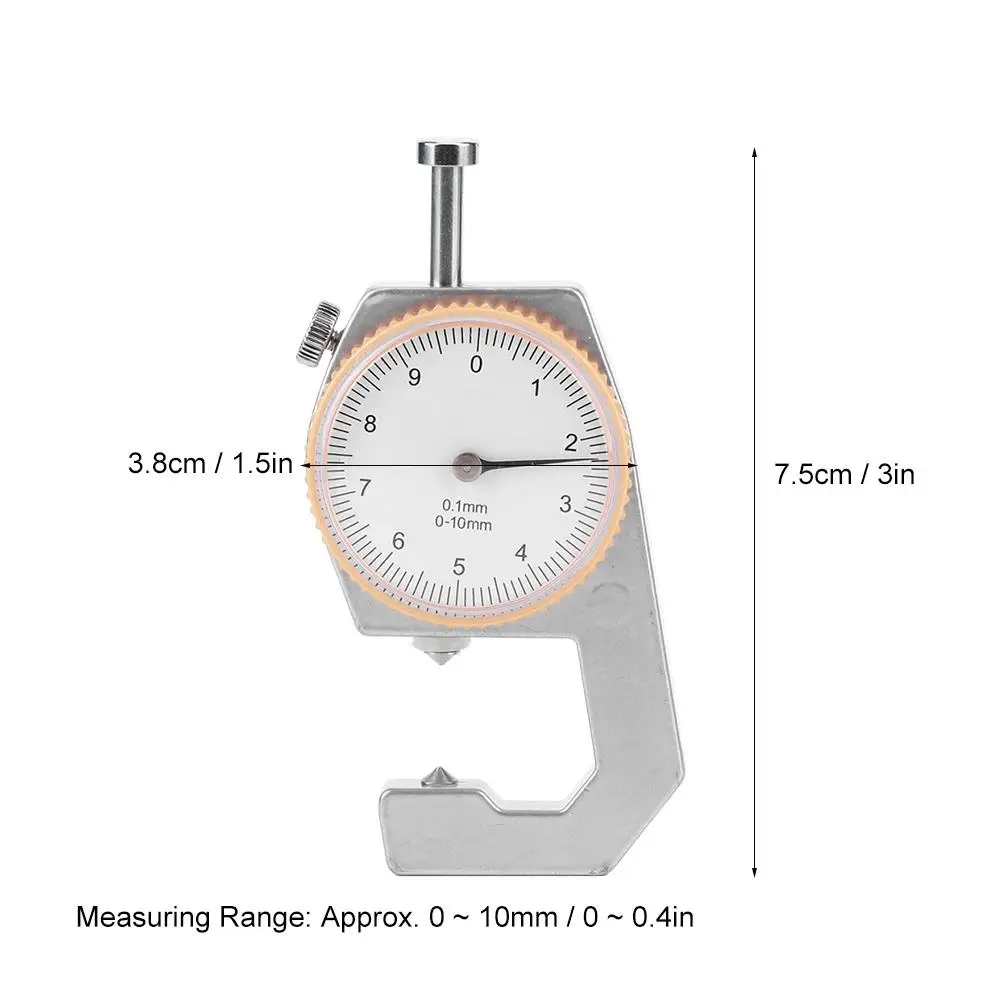 휴대용 두께 게이지, 고정밀 알루미늄 합금 계량기, 필름, 종이, 보석, 가죽, 0-10mm