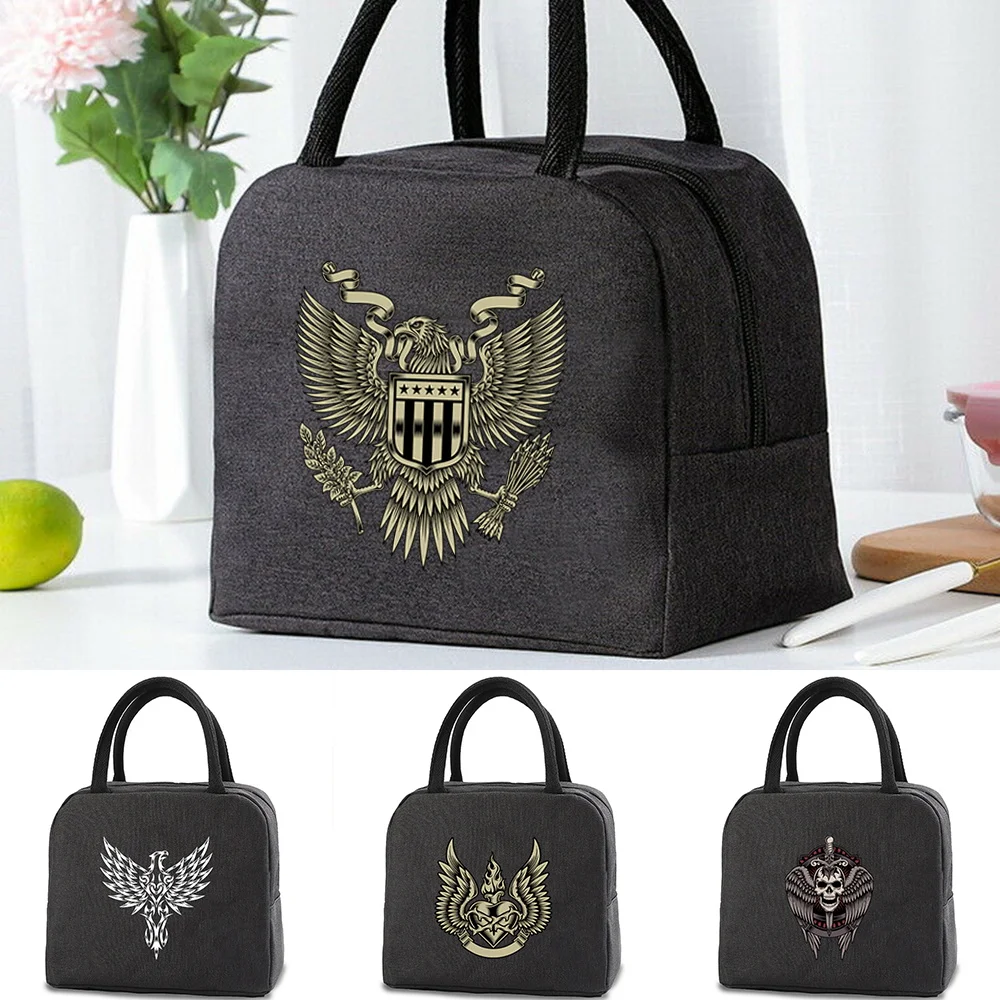 

Thermal Lunch Bag Canvas Handbag Picnic Insulated Lunch Pouch Travel Breakfast Box School Child Cooler Lunch Bag Tote Food Bags