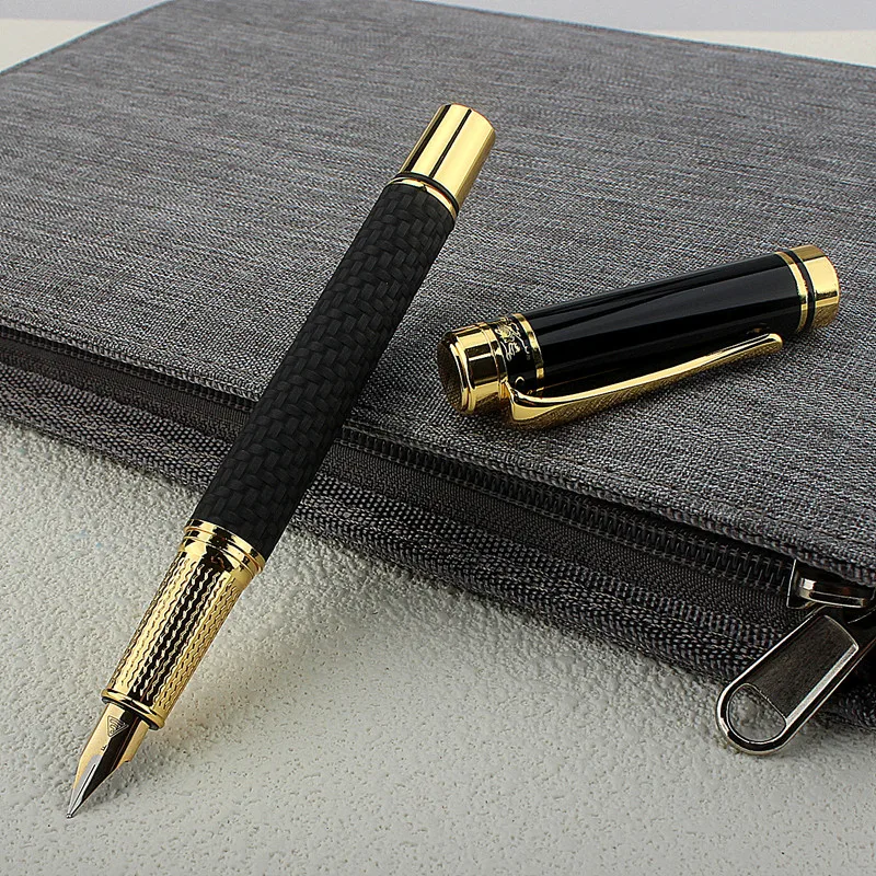 New Luxury Cloth Weave Metal Fountain Pen Fine 0.5MM Nib Beautiful Excellent Writing Gift Pen School Supplies