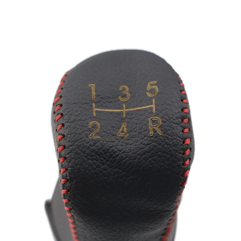 Leather Car AT MT Gear Head Shift Knob Cover Gear Collars for Mitsubishi Outlander Lancer Evolution Pajero ASX Accessories