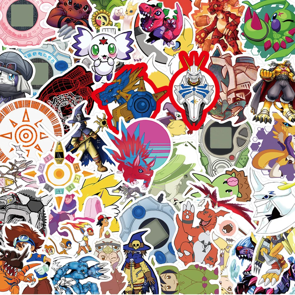 10/30/50/100pcs Digital Monster Stickers Anime DIY Graffiti Laptop Water Bottle Skateboard Car Cool Cartoon Sticker for Kids Toy